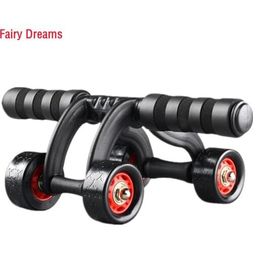 Three Four Wheels Ab Abdominal Exercise Roller With Extra Thick Knee Pad Fender Body Fitness Training Machine Ab Wheel Gym Tool