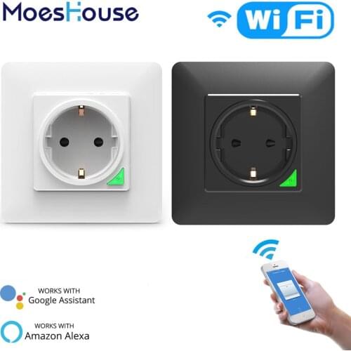 WiFi DE Smart Socket Freely Removable&Detachable from Wall Plate Smart Life Tuya App Remote Control Work with Alexa Google Home