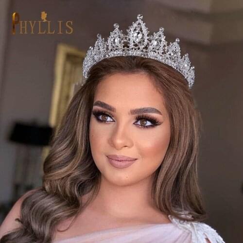 A125 Bridal Crown Wedding Princess Headband Crystal Bridal Tiara Bling Designer Hair Jewelry Queen Headpiece Women Headwear
