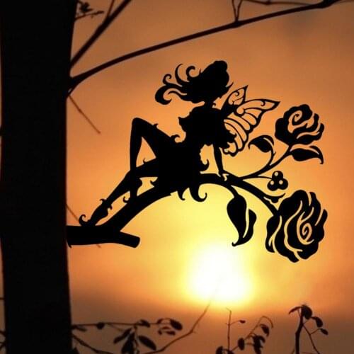 1pc Butterfly Fairy Metal Silhouette Used For Outdoor Garden Wall Decoration Or As Gifts For Kids Garden Backyard Decoration