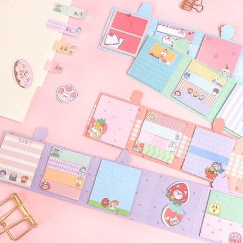 10 Packs Cute Cartoon Animal Cat Memo Pad Sticky Note Kawaii Sticker for kids Korean Stationery