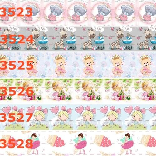 10yards - different sizes - Cartoon bear printed grosgrain ribbon - baby bear printed ribbon