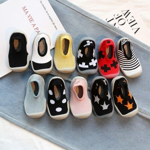 2021 Spring Autumn Baby Shoes with Soft Rubber Infant Girls Boys Floor Sock Shoes Summer Anti-slip Toddler Pumps Cotton Socks