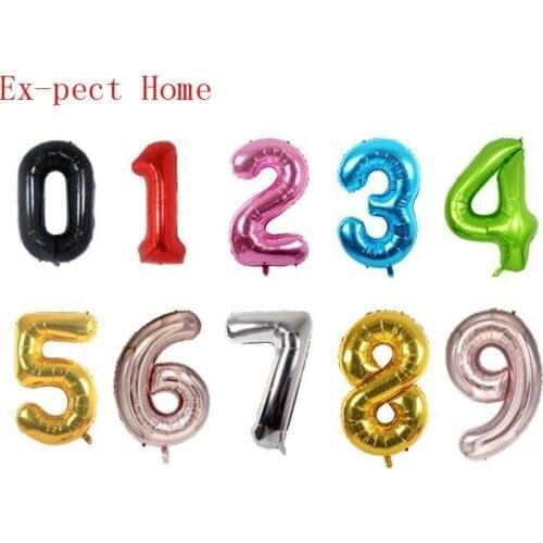 300pcs Large 40"inch rose Gold number balloons for 1st birthday party decor foil ballon digit 0-9 helium globos anniversary