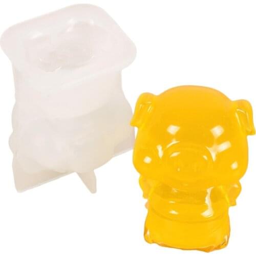 3D Pig Silicone Mold Missing Tooth Pig Animal Pet Fondant Chocolate Mousse Cake DIY Moulds Cake Decorating Tools