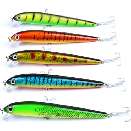 5PCS Big Minnow Fishing Pencil Fish Bass lure hook baits 17.5cm/30g