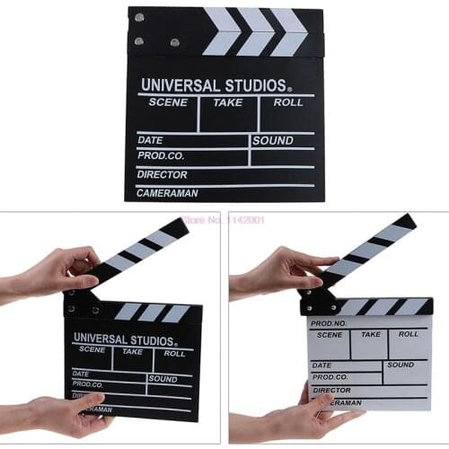 50Pcs/Lot Director Video Acrylic Clapboard Dry Erase TV Film Movie Clapper Board Slate with Color Sticks Photo Decoration