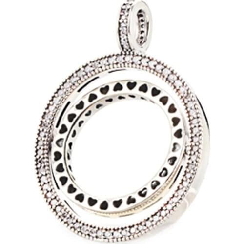 Authentic 925 Sterling Silver Charm New Round Revolving Creative Pendant Fit Pandora Women Bracelet & Necklace Diy Jewelry