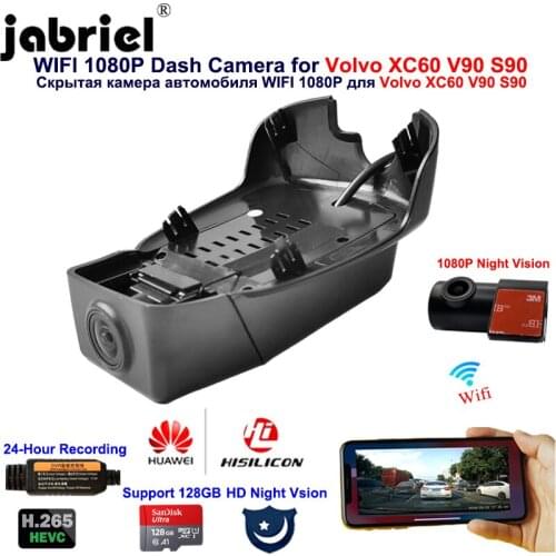 Jabriel 2K 1080P Hidden WIifi Car Dvr Auto Dash Camera 24 hours video recorder for Volvo XC60 S90 V90 2017 2018 2019 2020 2021