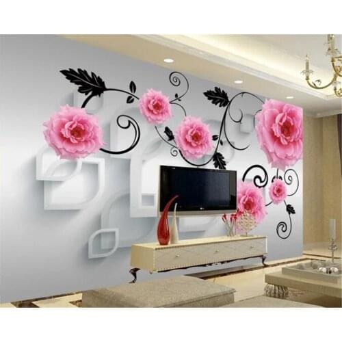 Beibehang Custom wallpaper 3D stereo photo mural pattern flower TV background wall paper 5D decorative painting 8D crystal mural