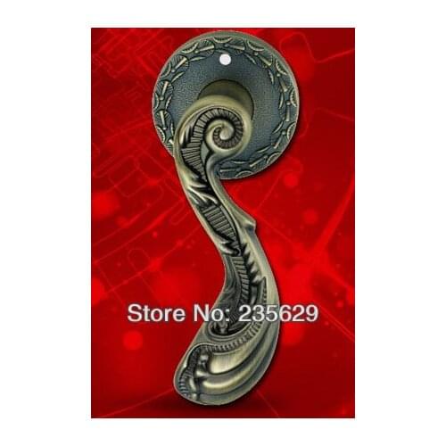 Free Shipping, Antique brass finish Bathroom door lock, dedroom Door Lock, Zinc Alloy Handle,Brass cylinder, No key toilet lock