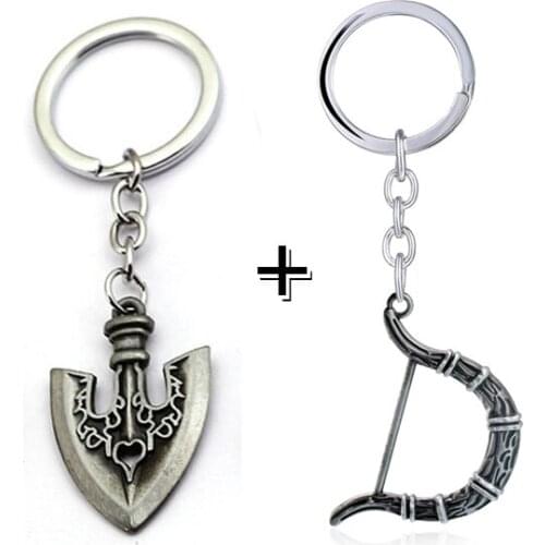 Anime JOJOS BIZARRE ADVENTURE Keychain Metal KILLER QUEEN Keyring Bow Arrow Holder Higashikata Josuke llaveros Jewery
