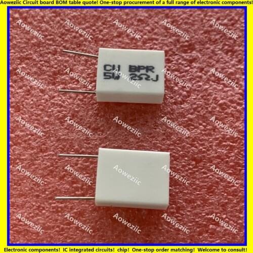 10Pcs Inductionless Cement Resistor 5W 2 ohm 2 R 2RJ 5W2RJ 5W 2RJ 5W2ohm Ceramic Resistance precision 5% Non-inductive Resistor