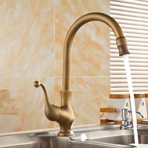 Kitchen faucet Pure copper antique Hot and cold water Basin faucet 360 degree rotation