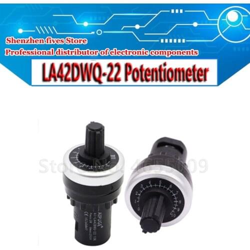 LA42DWQ-22 1K 2K 5K 10K 22mm Diameter Pots Rotary Potentiometer Converter Governor Inverter Resistance Switch for arduino