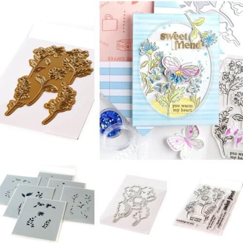 Sweet Friend Floral Metal Cutting Dies Stamps Stencil Hot Foil Scrapbook Diary Decoration Stencil Embossing Template DIY 2021