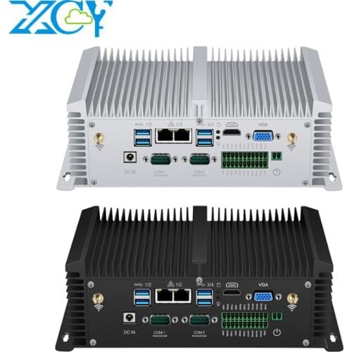 XCY Dual Ethernet Fanless MINI PC Computer Intel Core i5 4200U 7200U 8350U RS485 GPIO DDR4 Embedded IP65 Industrial Mini PC