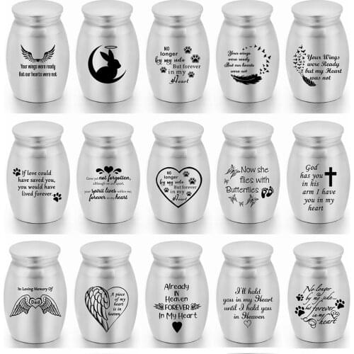 22 Styles Wholesale Mini Cremation Urns , Cylinder Bottle Ashes Keepsake Funeral Jewelry , Fit in the Hand Memorial Pendant