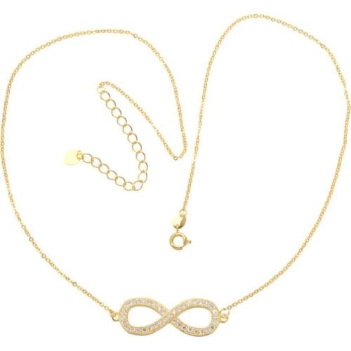 2019 New Fashion Jewelry Vintage Zircon Infinities Charms Necklaces Female Diy Crafts Handmade Long Chain Necklaces Bijoux Femal