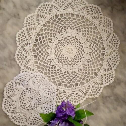 2Size New 2021 cotton placemat cup coaster mug kitchen wedding table place mat cloth lace Crochet tea coffee doily Handmade pad