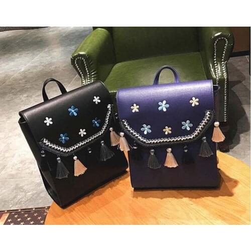 Wholesale Free Shipping Fashion Designer Luxury Tassels Leather Backpack Womens Luxury Travel Double Shoulder Bags Handbag