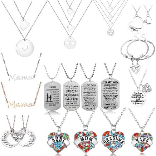 Stainless Steel/ Alloy Necklace Mother Daughter Sister Brother Son Dad Grandpa Nana Grandma Mom Aunt Husband Man Family Jewelry