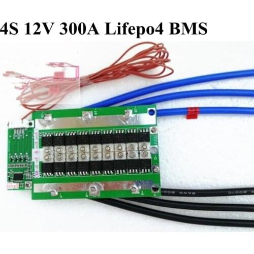 300A 4S 12.8V 14.4V LiFePO4 BMS 14.6v Lithium Iron Battery Protection Board with Balance Motor Car EV Vehicle Power No Heat
