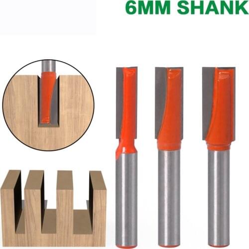 6mm Shank 2 Flute Straight Router Bit Woodworking Tools for Wood Tungsten Carbide Milling Cutter Clearing Edge Trimming Knife