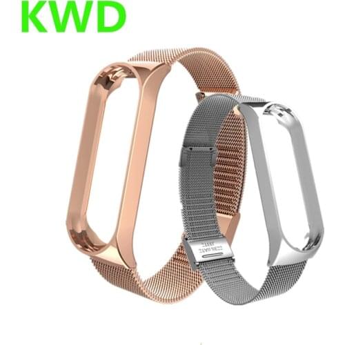 Mi Band 3 4 Wrist Strap Metal Stainless Steel Wrist Strap For Xiaomi Mi Band 4 3 Bracelet Miband 4 3 Wristbands Strap