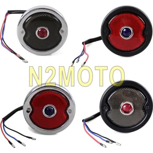 Retro Custom Motorcycle LED Taillights Brake Stop Licence Plate Lights for Harley Cafe Racer Cruiser Chopper Bobber