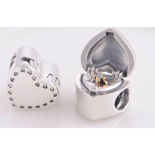 LW347 925 Sterling Silver Heart Gift Box and Ring Charm Bead With CZ Fit Original Brand Charms Bracelet jewelry