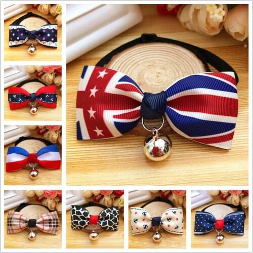 Dog Bowtie Woven Dot Stripped Bow Tie Flag Butterfly Wedding Bows Dog Accessories for Small Dogs Pet Products Supplies