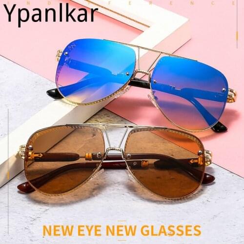 New Metal Aviation Sunglasses Men Brand Designer Trendy Ocean Sun Glasses Male Large Frame Shades Driver Outdoor Eyewears