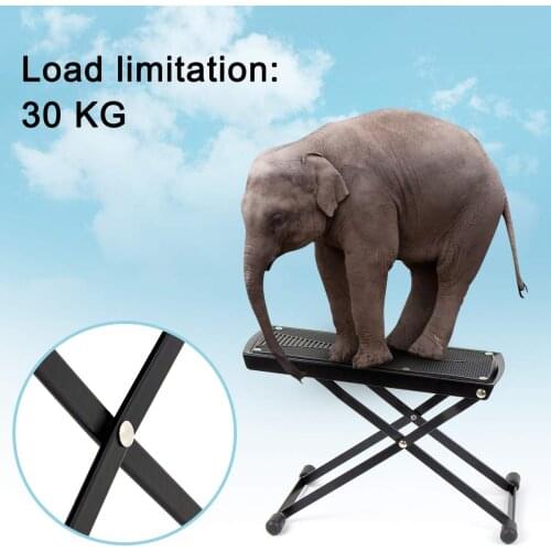 Guitar Foot Stool Adjustable Height Angle Non-slip Rubber Pad Footrest Footstool Excellent Stability Black For Classical Guitars