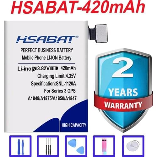 Top Brand 100% New Battery for Apple Watch Series 3 GPS / LTE 38mm / 42mm A1847 A1875 A1848 A1850 A1858 A1859 in stock