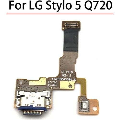 USB Charging Port Mic Microphone Dock Connector Board Flex Cable For LG Stylo 5 Q720 Repair Parts