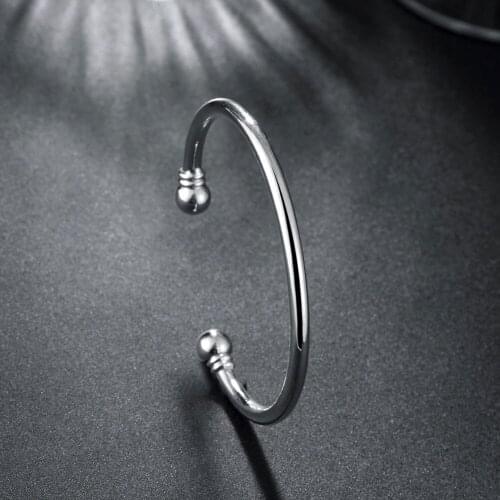 925 Sterling Silver Bracelets for Women Simple elegant bangle Fashion Wedding Party Christmas Gifts Girl student Jewelry