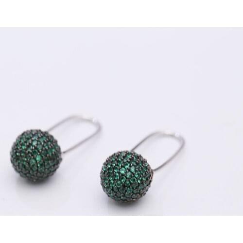 Bilincolor green vintage earring special design ball women earrings female