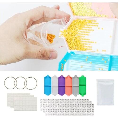115x 5D Diamond Painting Tools Storage Tray Art Stickers Label Organizer Resealable Bag Nail Beads Binding Rings Adults Earrings