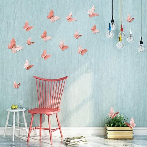 12pcs 3D Hollow Wall Stickers Butterfly Fridge For Home Decoration Wall Decor Mariposas Decorativas