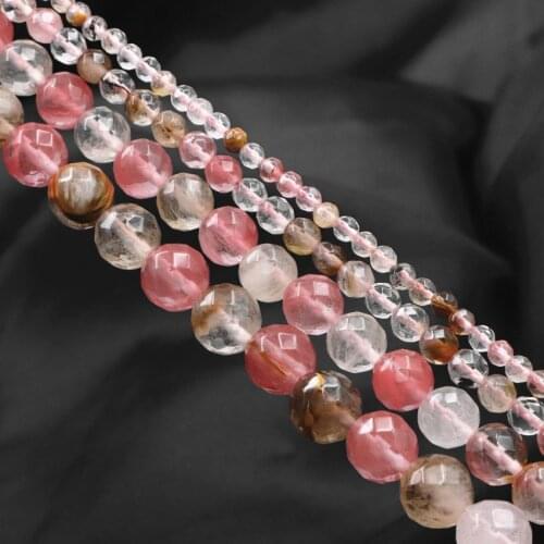 4 6 8 10 12mm Multicolor Watermelon Round Quartzs Crystal Loose Beads for Jewelry Making Faceted DIY Bracelet Necklace 15" A698