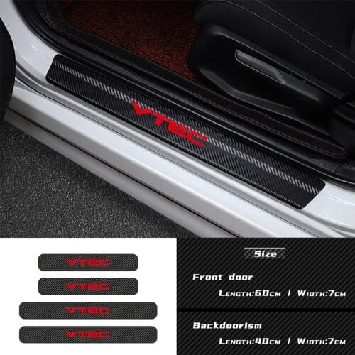 4Pcs Vinyl Anti scratch slipper pedal Carbon Fiber Car sticker Car Styling Badge VTEC For Honda Civic Accord Odyssey Spirior CRV