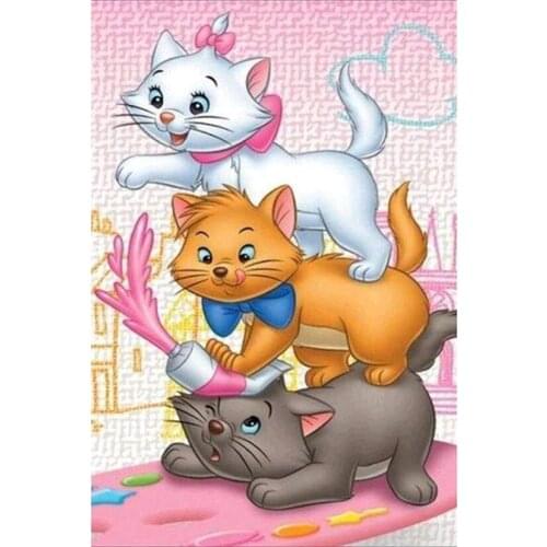 5D DIY Embroidery Cartoon Funny Cats Diamond Painting Cross Stitch Picture Rhinestones Diamond Mosaic Home Decoration Gift
