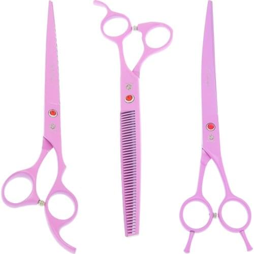 Purple Dragon 8 inch Dog Grooming Shears Animal Straight Curved Cutting Scissors Thinning Tijeras Pet Groomer Trimmers B0056B