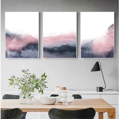 Pink Black and Grey Abstract Art Canvas Painting Bedroom Home Decor Nordic Posters and Prints Wall Pictures for Living Room