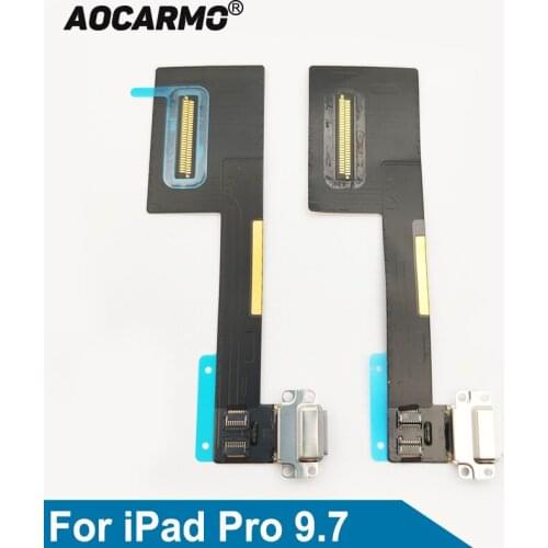 Aocarmo Charging Port Charger Dock USB Connector Flex Cable For iPad Pro 9.7 White/Grey Replacement Part