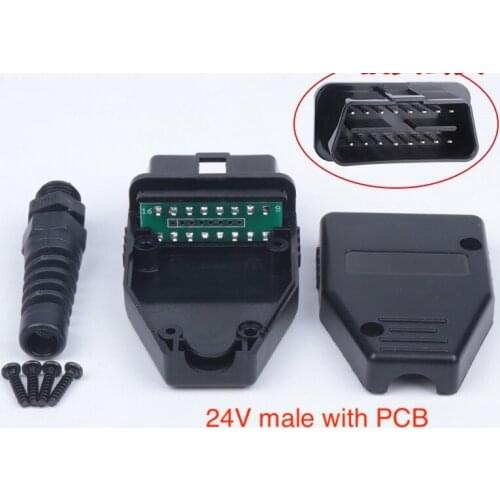 Automotive OBD2 16pin Connector male connector OBD shell with plug + shell + SR + screw