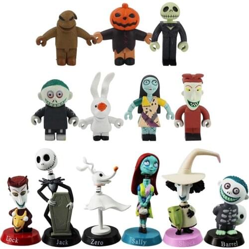 6-7 Pcs/Set 5-6cm The Nightmare Before Christmas Jack Skellington Sally PVC Action Figure Mini Model Toys Kids Christmas Gifts