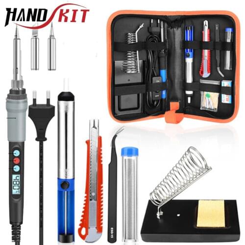 80W Electric Soldering Iron Set Kit Led Digital Display Temperature Adjustable 450°C Solder Iron Professional Welding Tool