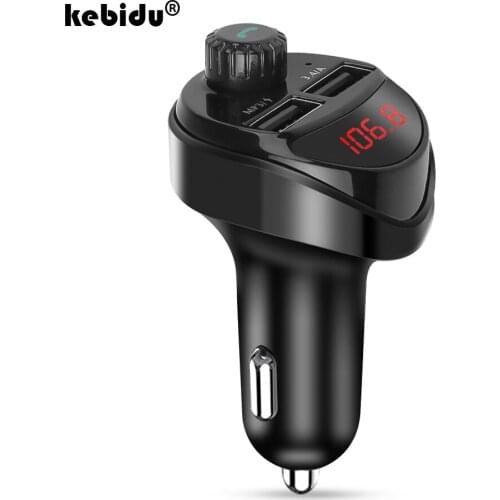 Kebidu Bluetooth FM Transmitter Car Kit MP3 Modulator Player Wireless Handsfree Audio Receiver Dual USB Fast Charger 3.4A